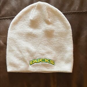 Zephyr • Oregon Ducks • Off- White Beanie with Green and Yellow Ducks Logo